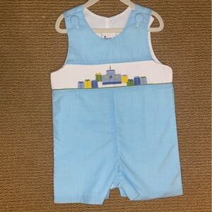 Checked Smocked Birthday Shortall